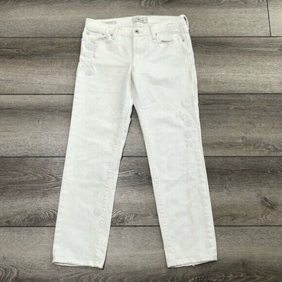 lucky brand sweet crop floral embroidery MID RISE STRETCH DESTROYED size 26 - Picture 2 of 4